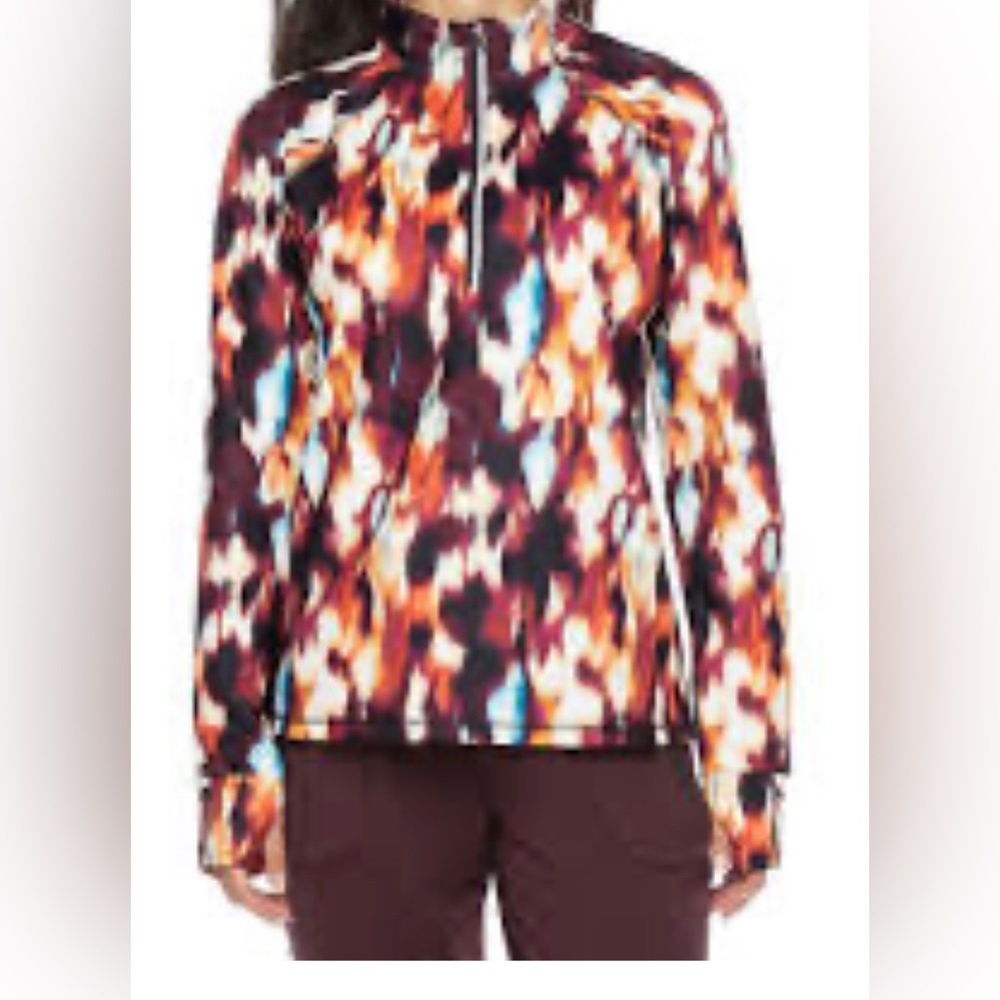 Xersion Quarter Zip Pullover Long Sleeve Activewear Jacket/Cell Phone Pockets.